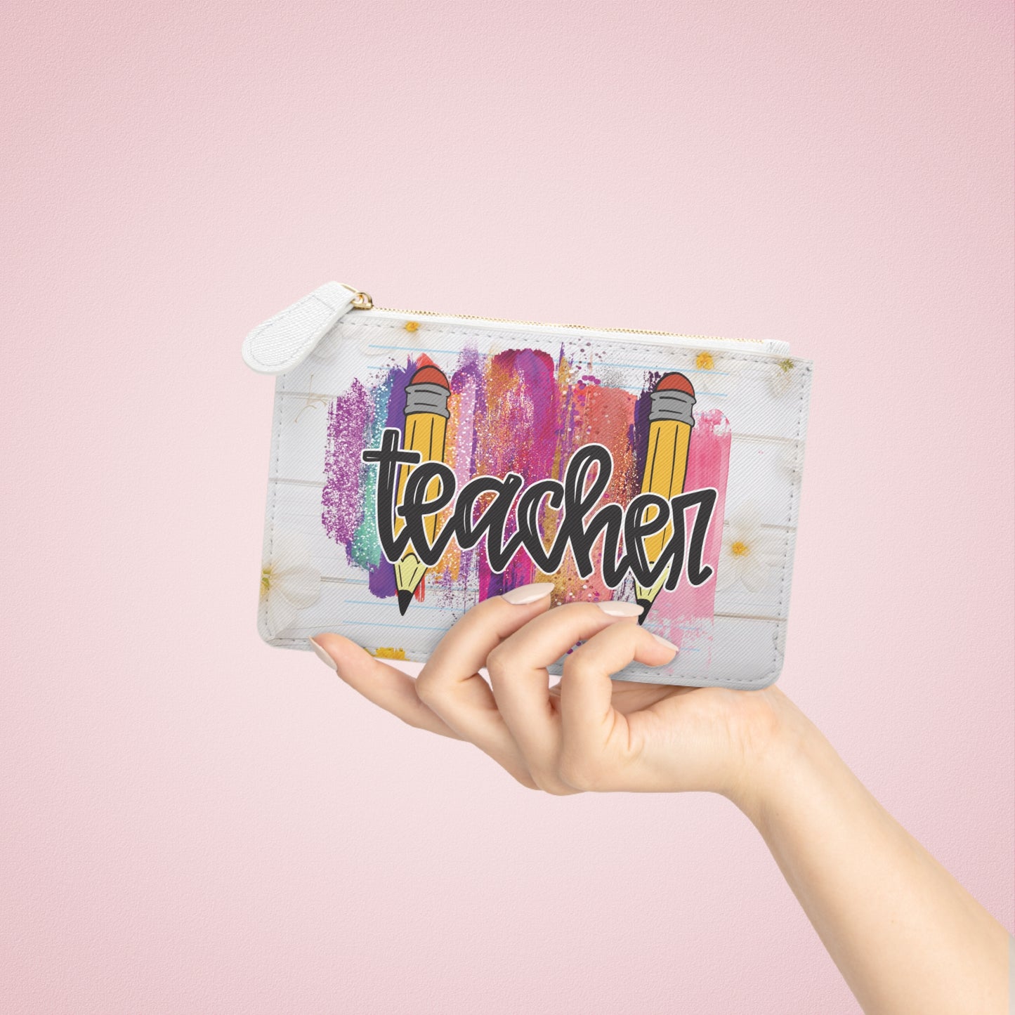 Teacher clutch bag, Mini Clutch Bag, Teacher bag, Cruelty-Free Faux Leather, Vegan