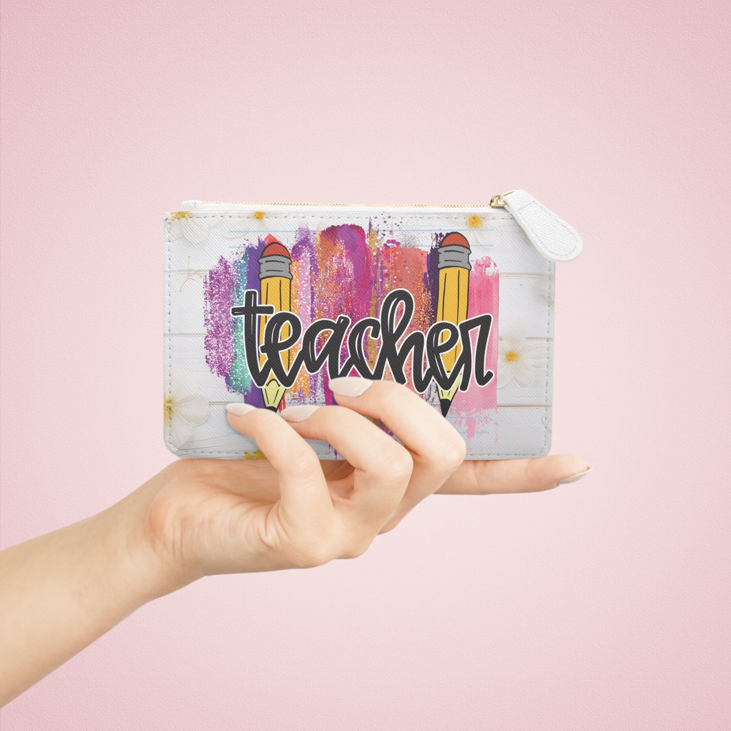 Teacher clutch bag, Mini Clutch Bag, Teacher bag, Cruelty-Free Faux Leather, Vegan