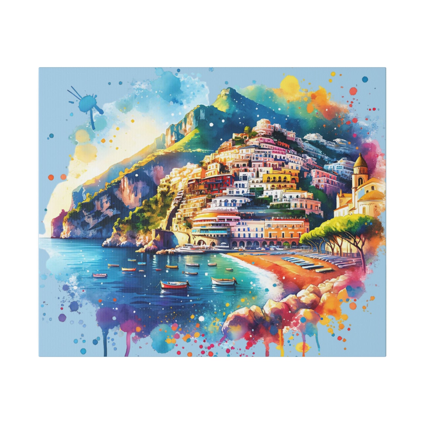 Amalfi Travel Print Matte Canvas, Stretched, 0.75"