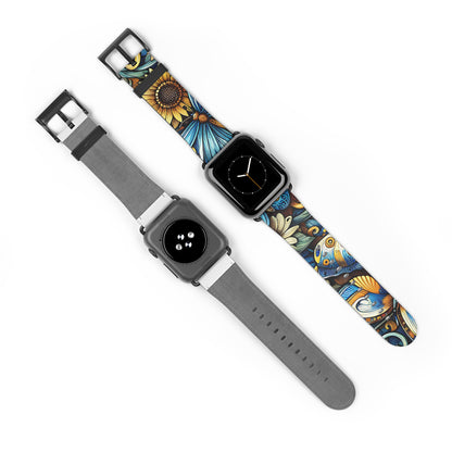 Sunflowers Faux Leather Apple Watch Band