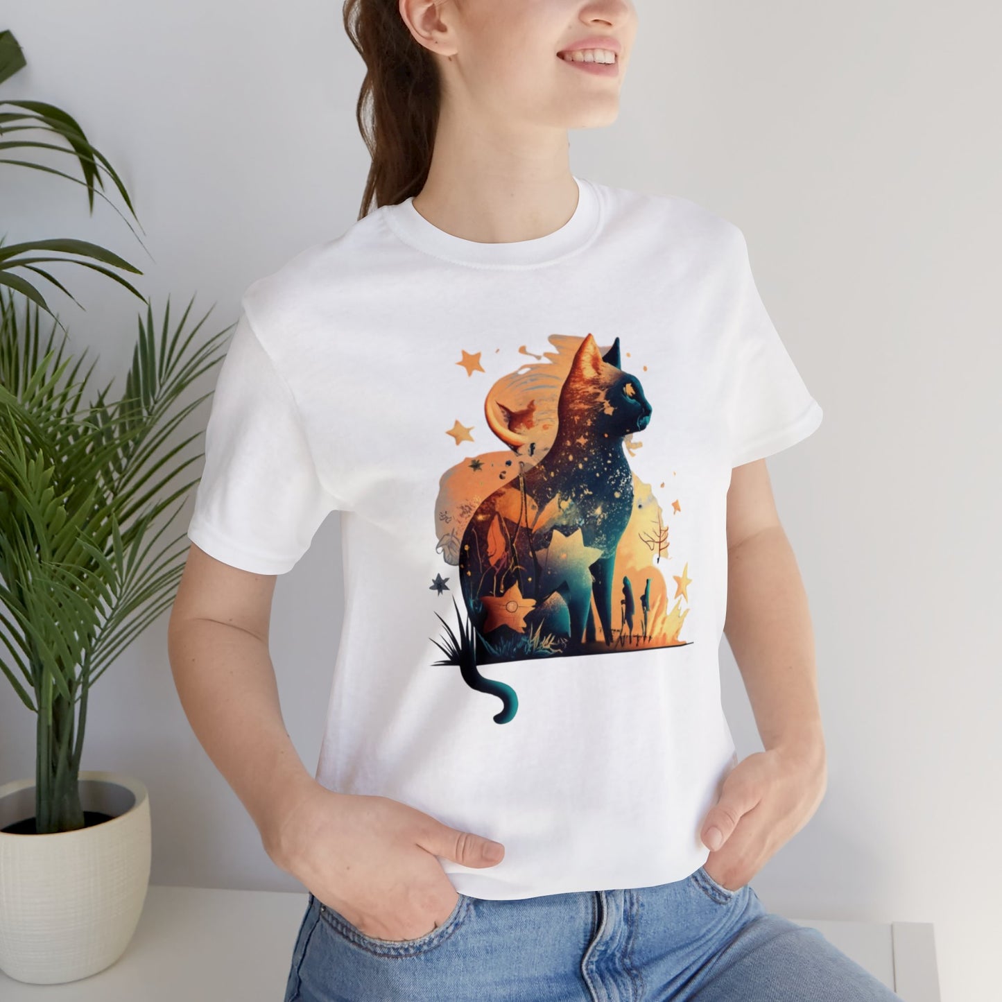 Cat shirt, colorful shirt for cat lover, graphic shirt