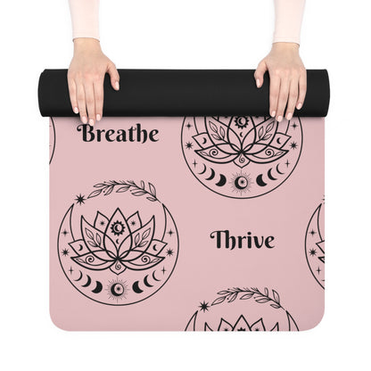 Lotus Rubber Yoga Mat, Align Breathe Thrive