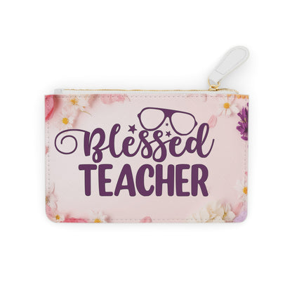 Blessed teacher clutch bag, Mini Clutch Bag, teacher clutch bag, Cruelty-Free Faux Leather, Vegan