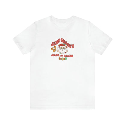 Stay groovy jolly and bright, groovy santa, retro santa shirt