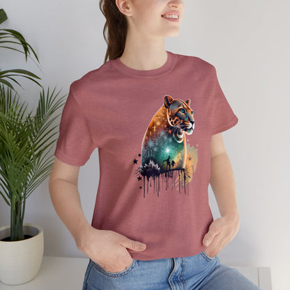 Panther shirt, colorful shirt, graphic tee, animal lover shirt, watercolor shirt