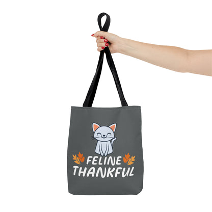 Feline thankful tote bag, cat Tote Bag, Thanksgiving cat tote bag