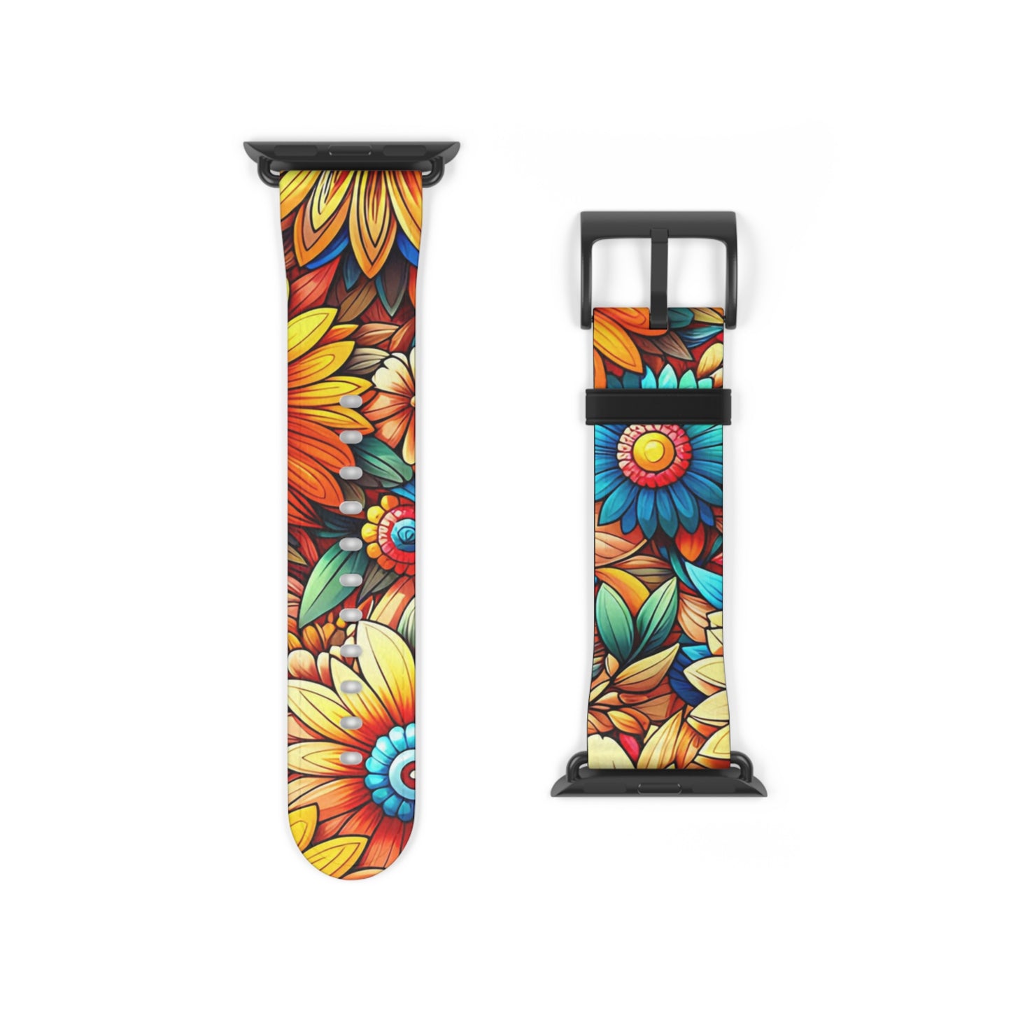 Sunflowers Faux Leather Apple Watch Band