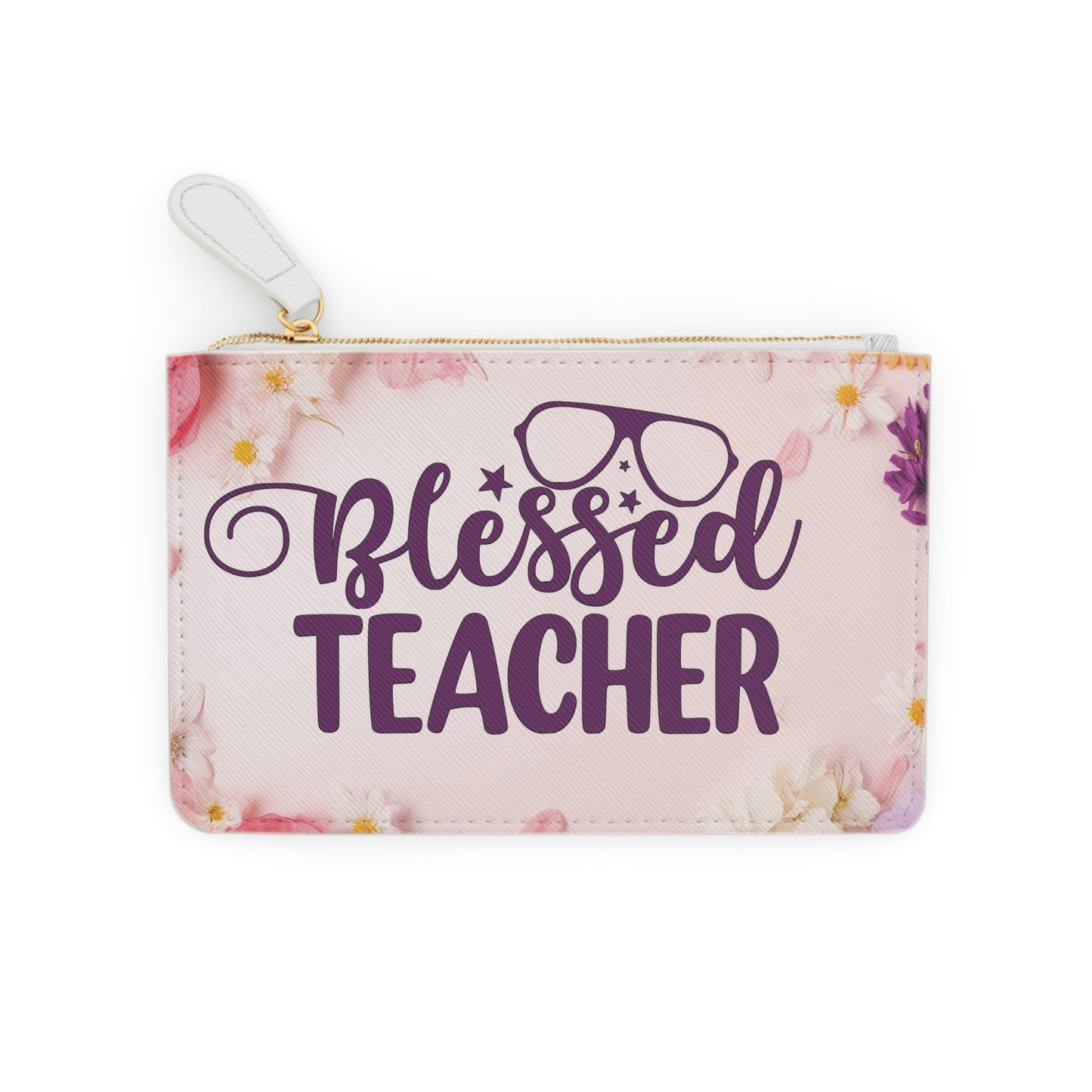 Blessed teacher clutch bag, Mini Clutch Bag, teacher clutch bag, Cruelty-Free Faux Leather, Vegan