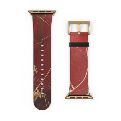 Red Faux Leather Apple Watch Band