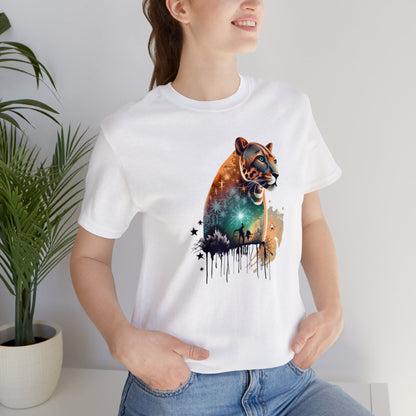 Panther shirt, colorful shirt, graphic tee, animal lover shirt, watercolor shirt