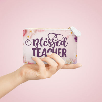 Blessed teacher clutch bag, Mini Clutch Bag, teacher clutch bag, Cruelty-Free Faux Leather, Vegan