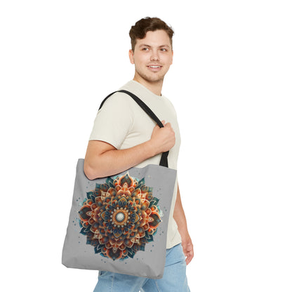 Tote Bag (AOP), Mandala tote bag, mandala art, floral mandala, 3d mandala, mandala bag