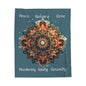 Mandala Velveteen Plush Blanket, Mandala blanket, mandala art, floral mandala, 3d mandala, mandala plush blanket