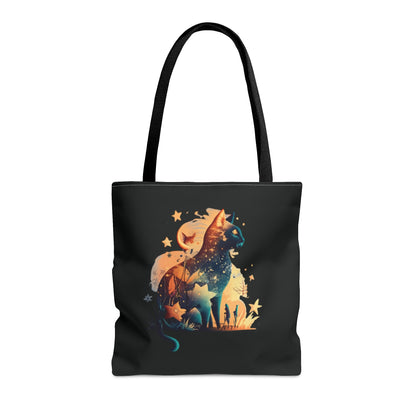 Colorful cat Tote Bag, mystical tote bag