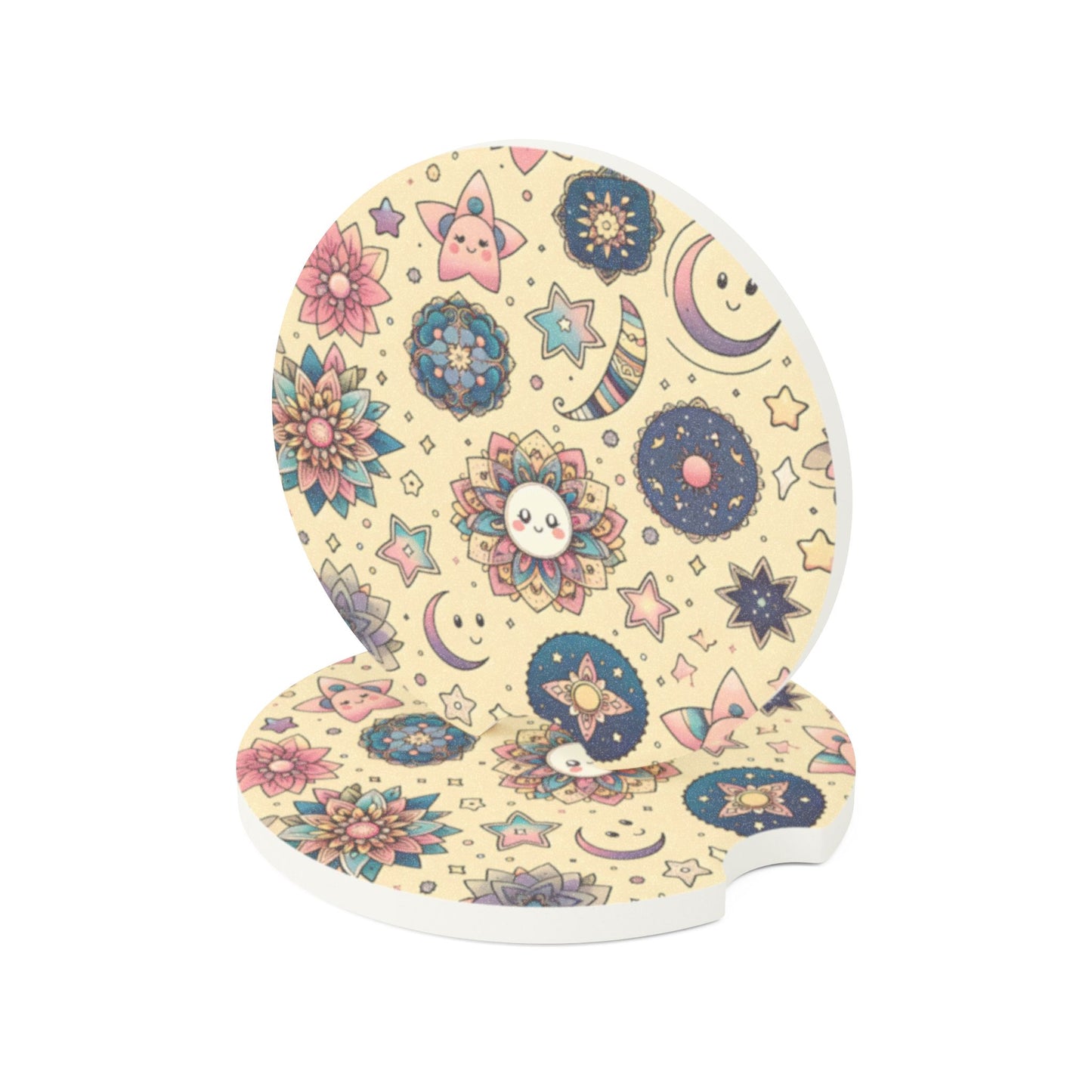 Celestial Flowers Soapstone Car Coaster