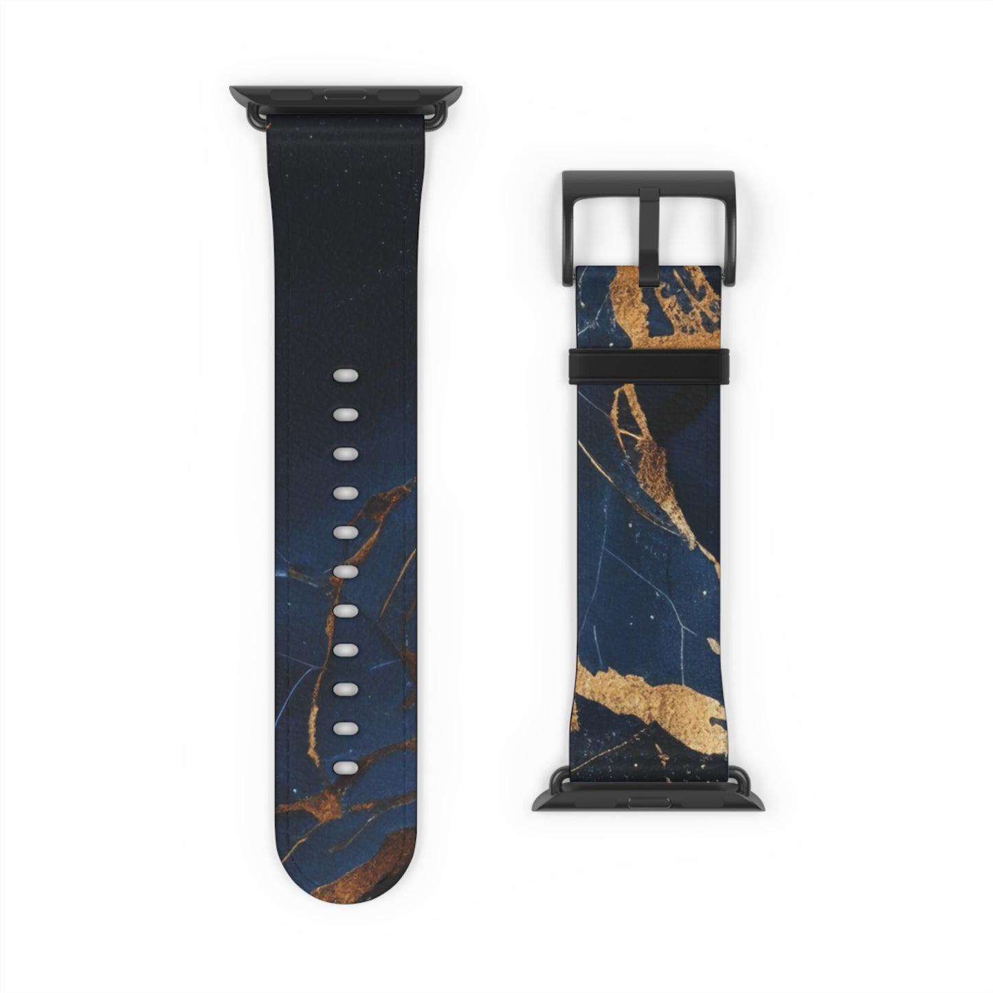 Dark Blue Faux Leather Apple Watch Band