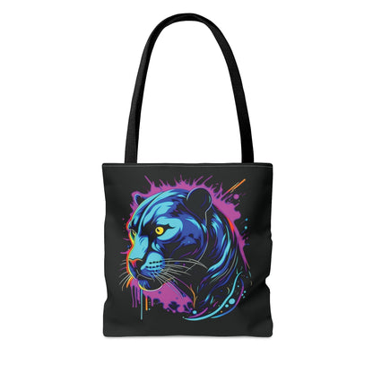 Black Panther Tote Bag, colorful panther tote bag