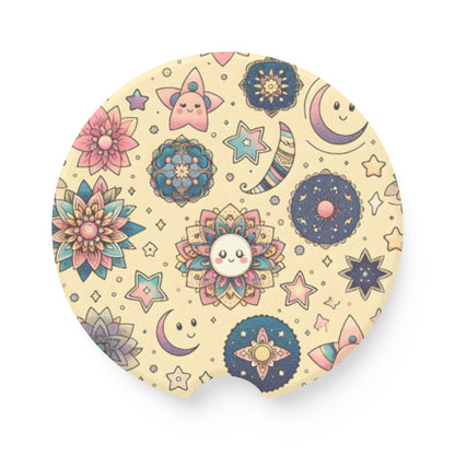 Celestial Flowers Soapstone Car Coaster