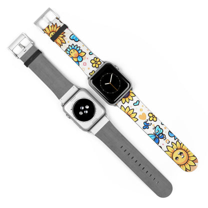 Sunflowers Faux Leather Apple Watch Band