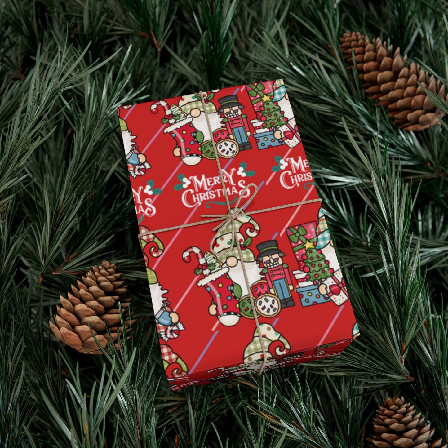 Gnomes Gift Wrap Papers, Christmas Gnomes gift wrap