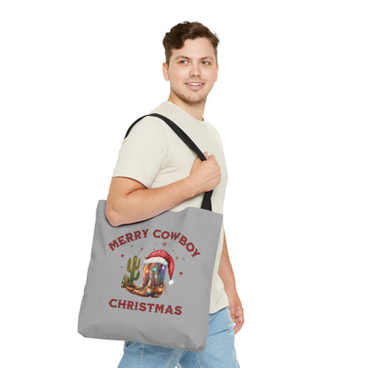 Merry cowboy christmas, Christmas tote bag