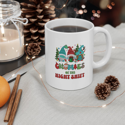 Gnomies of the night shift, christmas nurse mug, Ceramic Mug 11oz