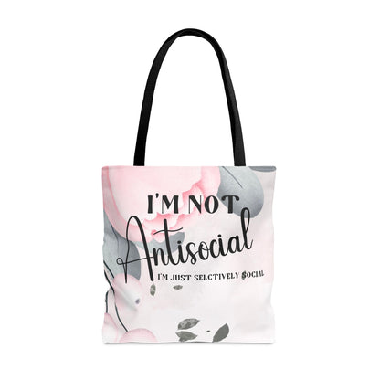 I’m not Antisocial bag, Tote bag quote