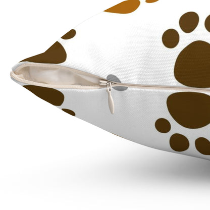 Dog paw pillow, animal lover pillow, Couch pillow, Pattern pillow, Spun Polyester Square Pillow