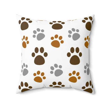 Dog paw pillow, animal lover pillow, Couch pillow, Pattern pillow, Spun Polyester Square Pillow