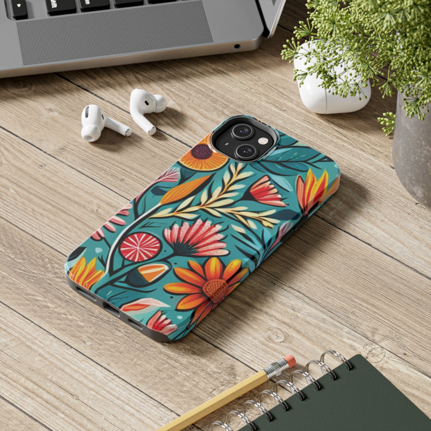 Boho wildflower tough phone case