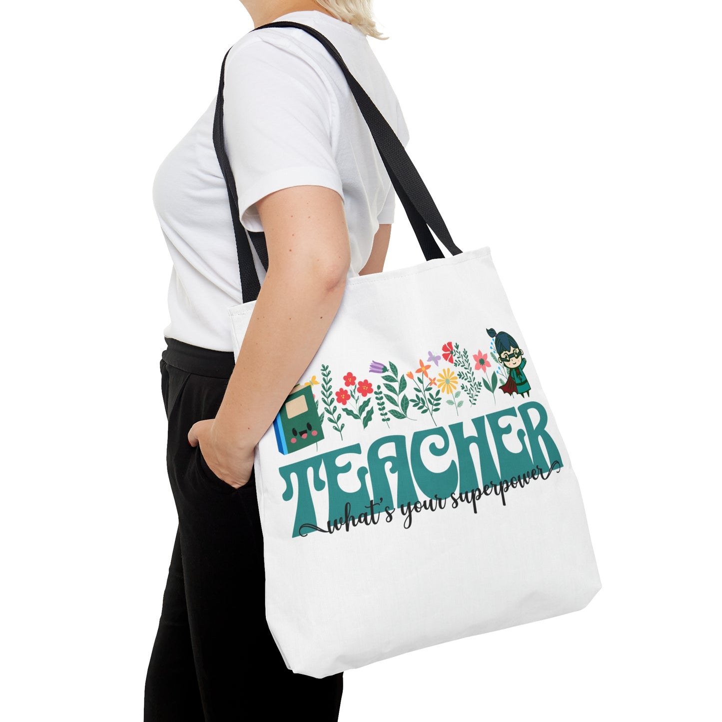 Teacher superhero, teacher tote bag