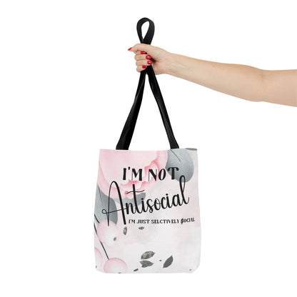 I’m not Antisocial bag, Tote bag quote