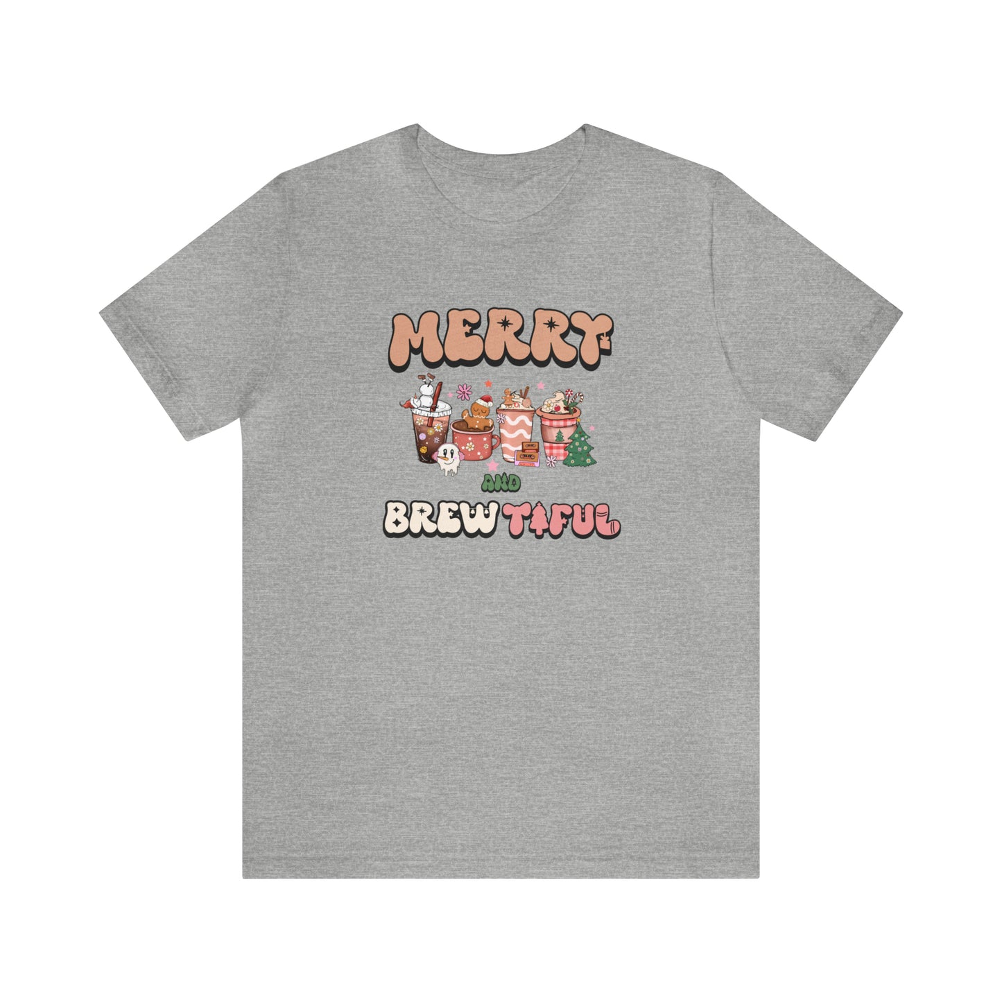 Merry and Brew-tiful, coffee lover shirt, christmas coffee shirt