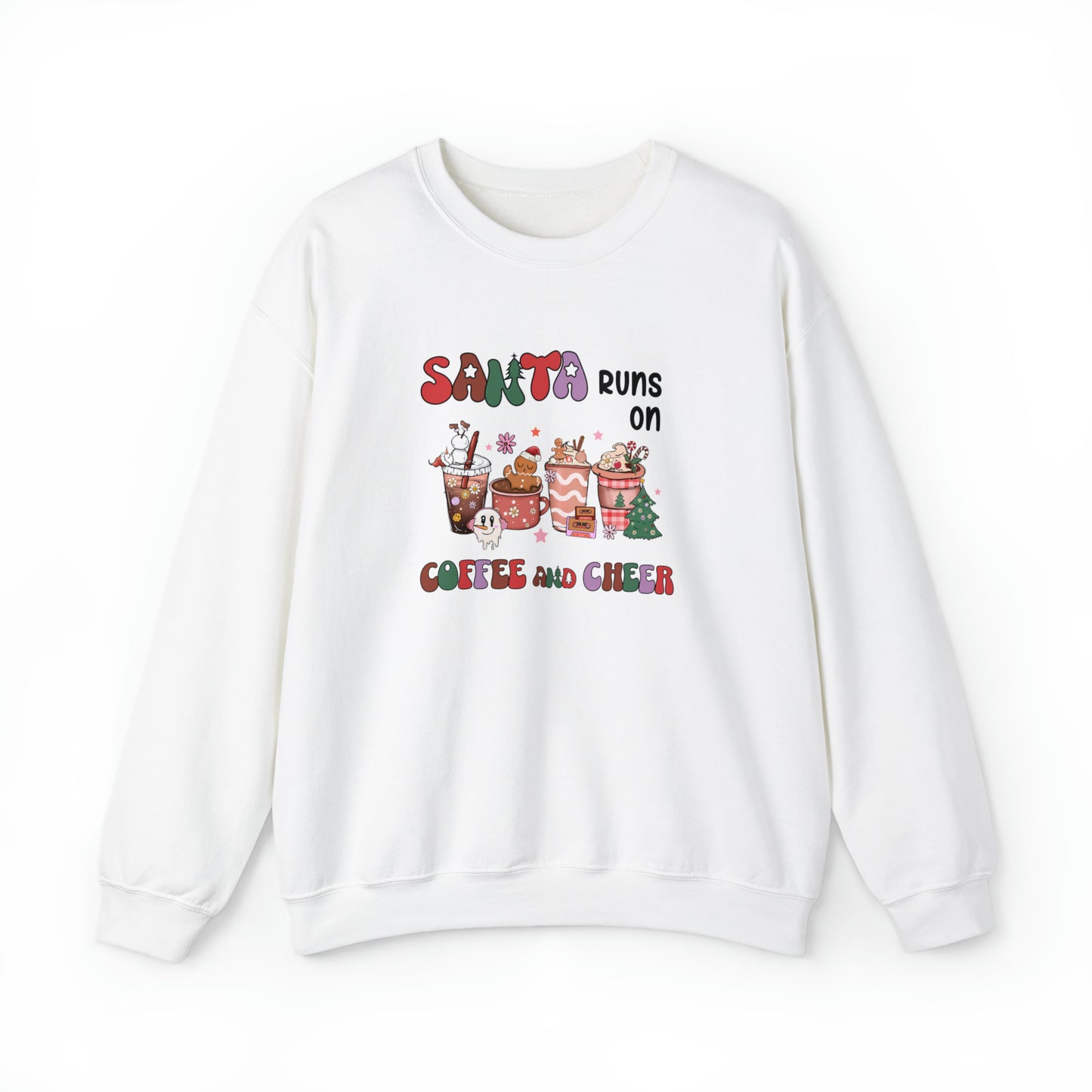 Santa runs on coffee and cheer Crewneck Sweatshirt, christmas Sweatshirt