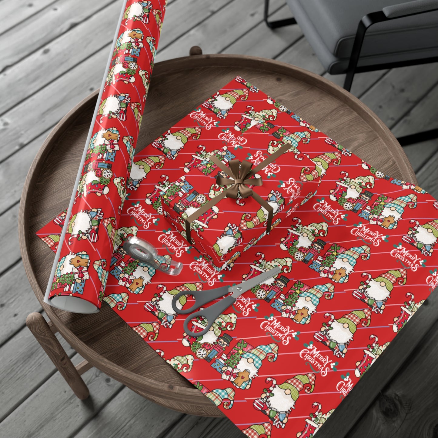 Gnomes Gift Wrap Papers, Christmas Gnomes gift wrap