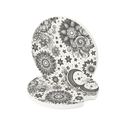 Celestial Flowers Soapstone Car Coaster