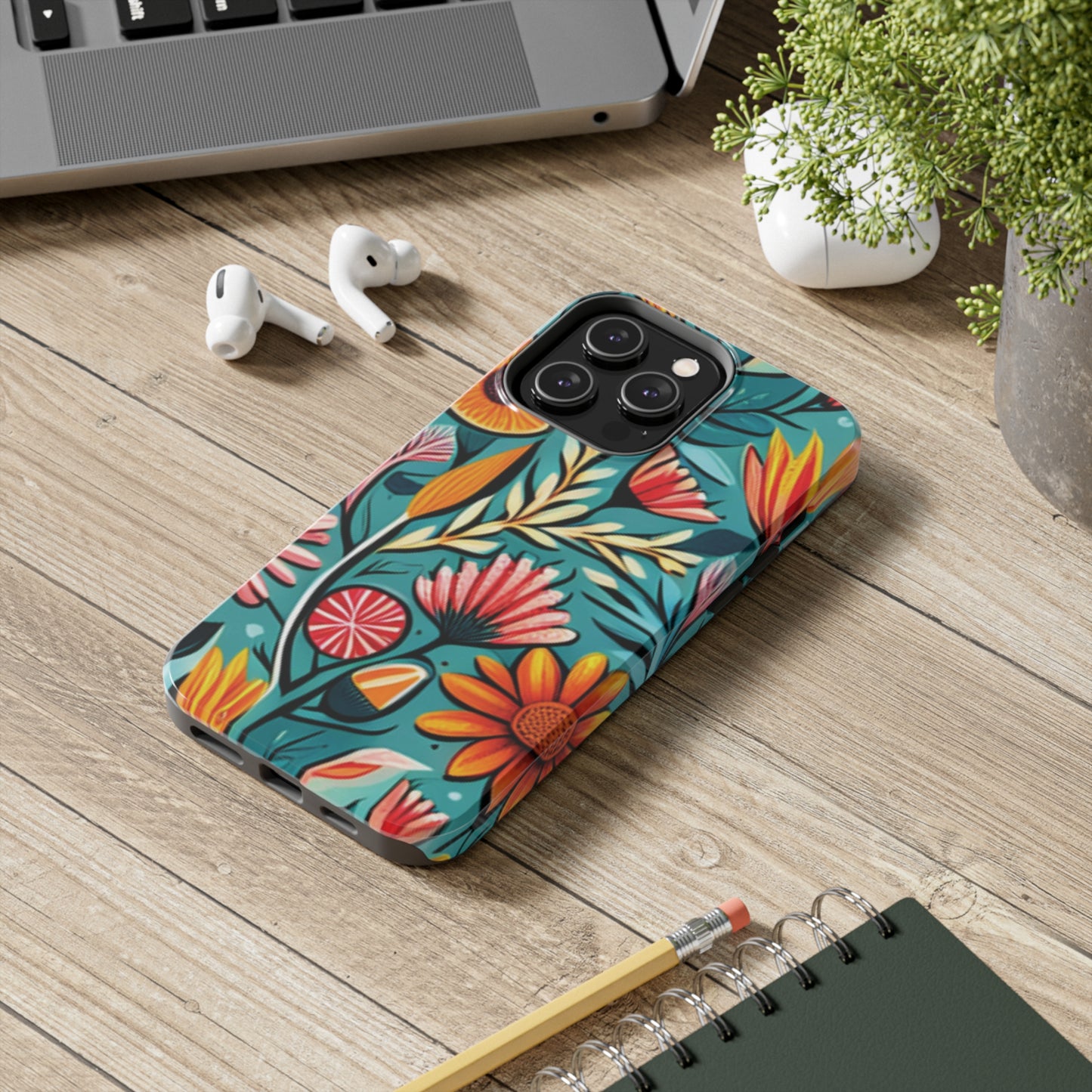 Boho wildflower tough phone case