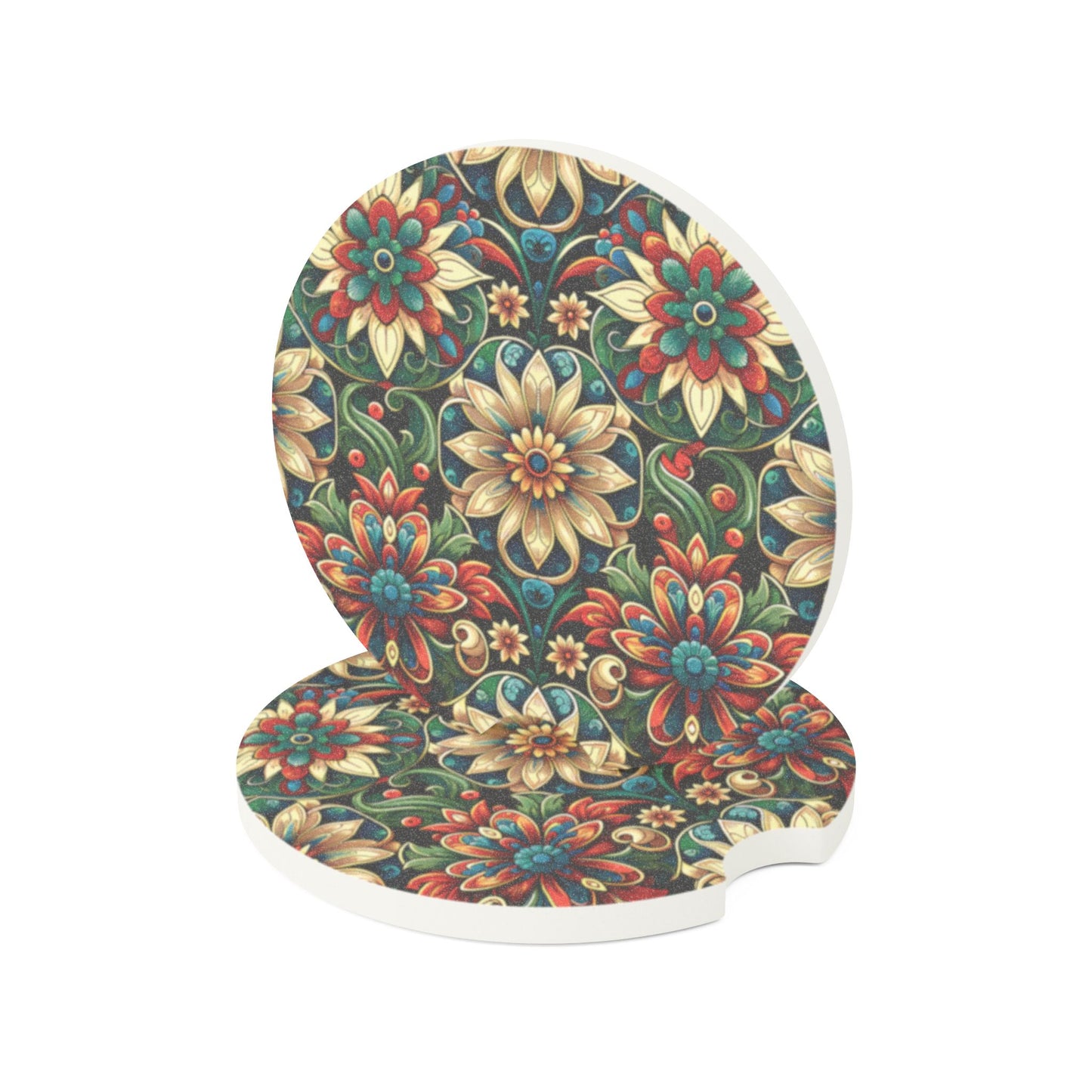 Celestial Flowers Soapstone Car Coaster