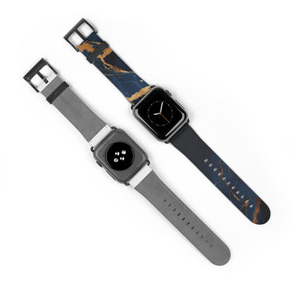 Dark Blue Faux Leather Apple Watch Band