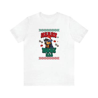 Merry Woofmas, Rottweiler lover shirt, christmas Rottweiler shirt