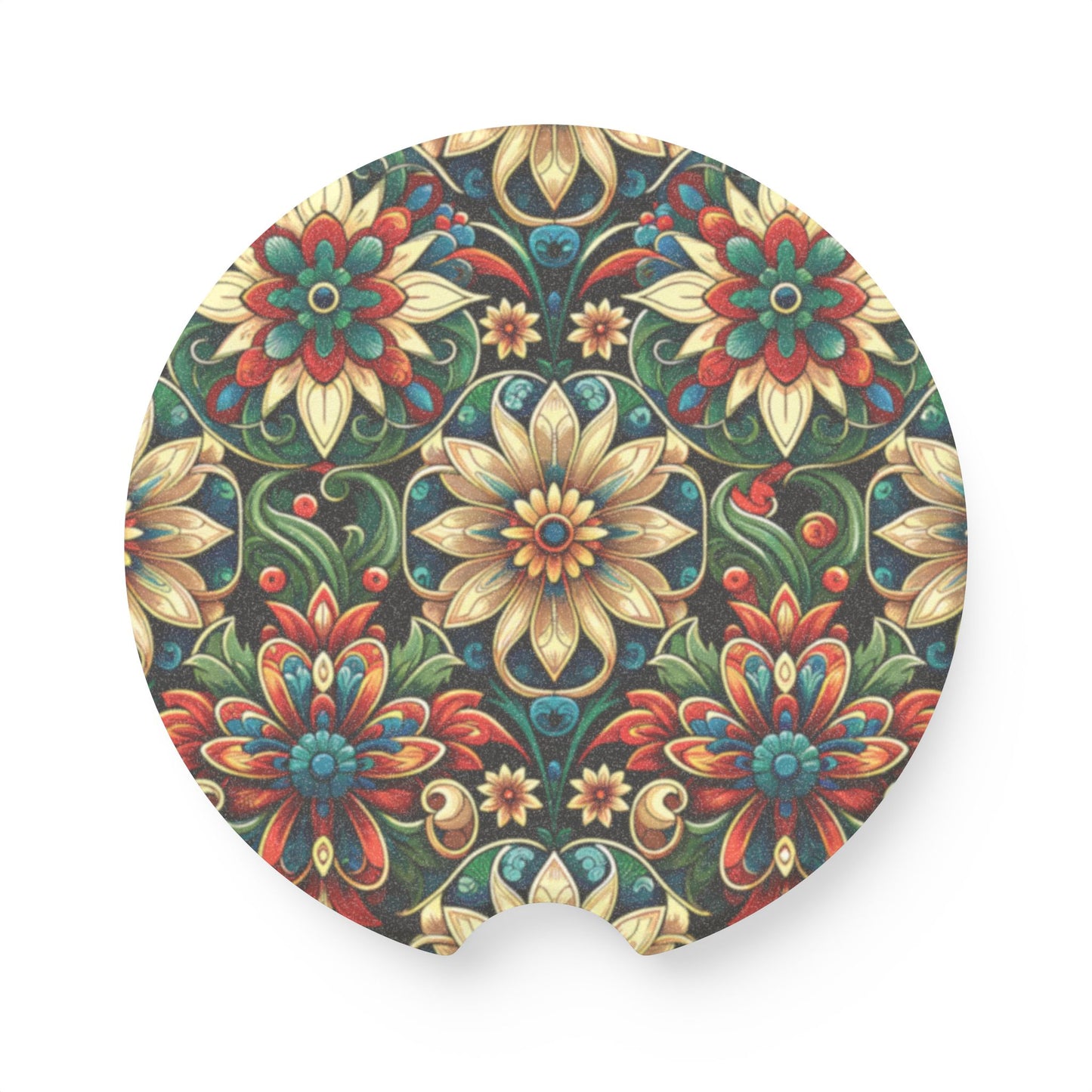 Celestial Flowers Soapstone Car Coaster