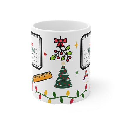 Christmas teacher mug, christmas gift for teacher, Ceramic Mug 11oz