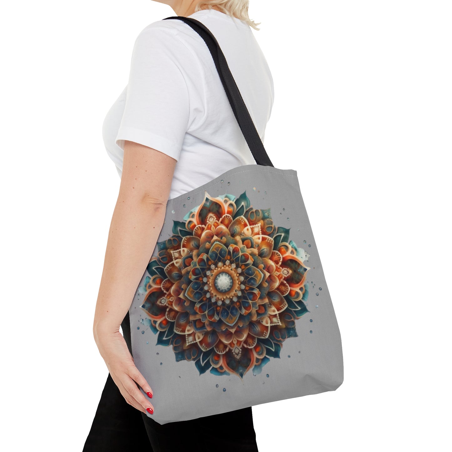 Tote Bag (AOP), Mandala tote bag, mandala art, floral mandala, 3d mandala, mandala bag