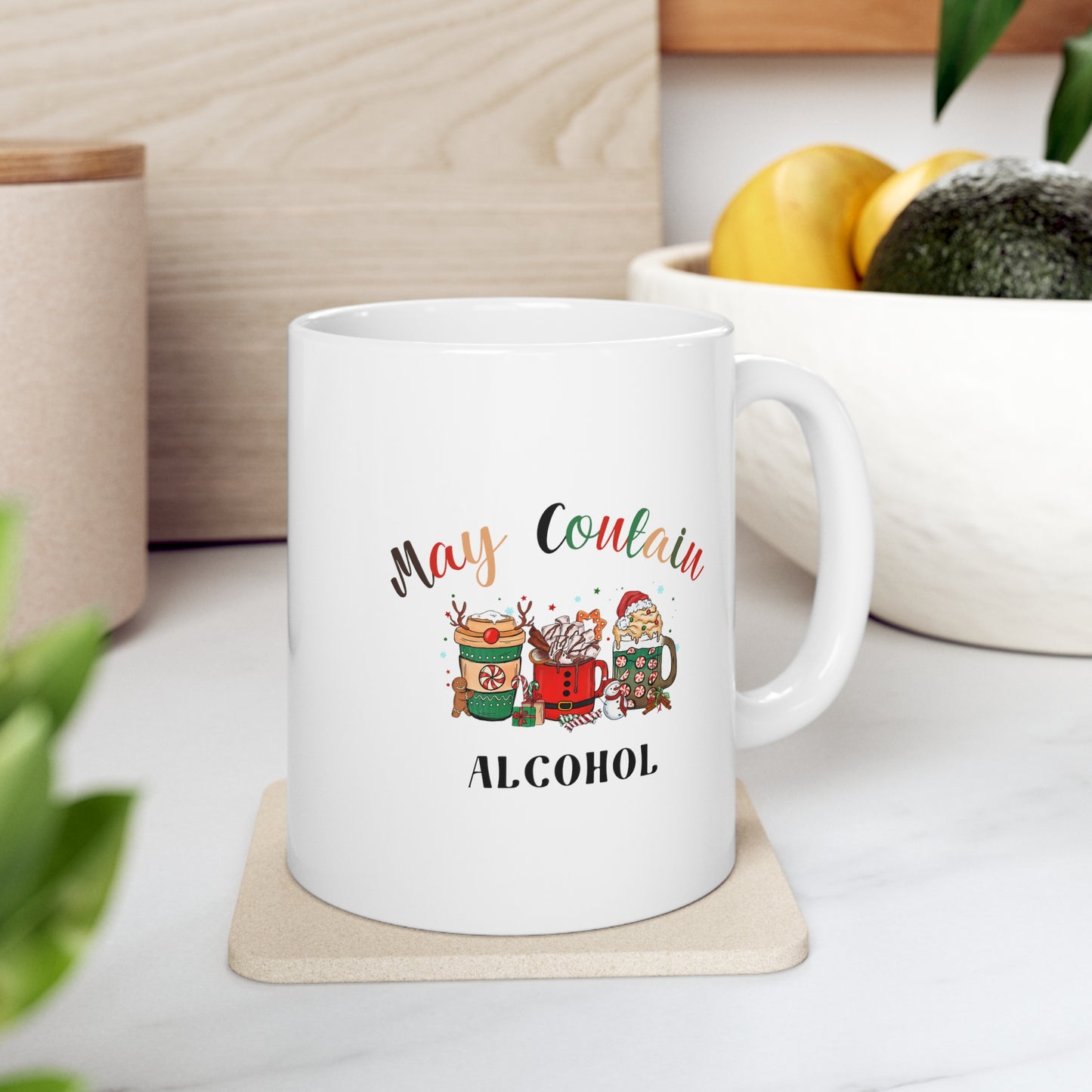 Merry christmas, Christmas drinks, funny mug, white Ceramic Mug 11oz