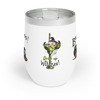 Drink up witches, Insulated stainless steel Halloween wine tumbler