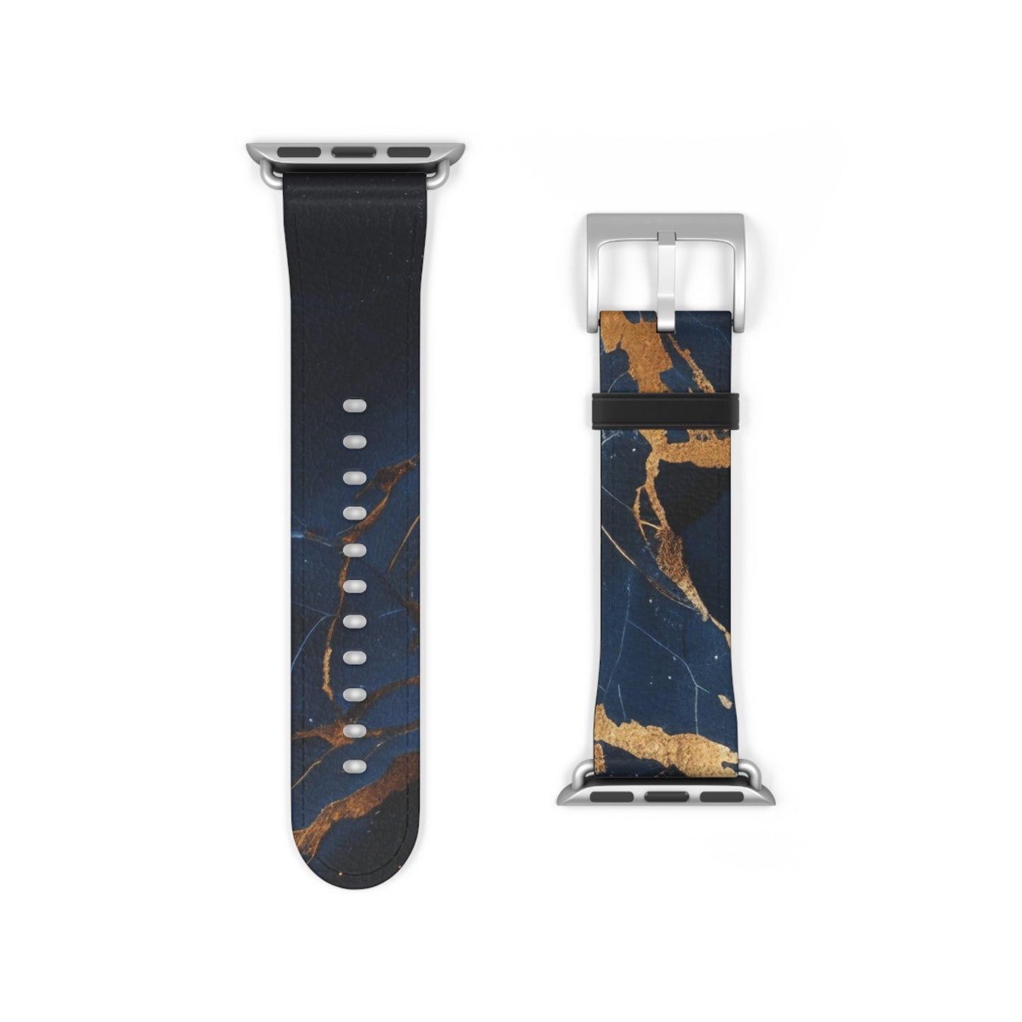 Dark Blue Faux Leather Apple Watch Band