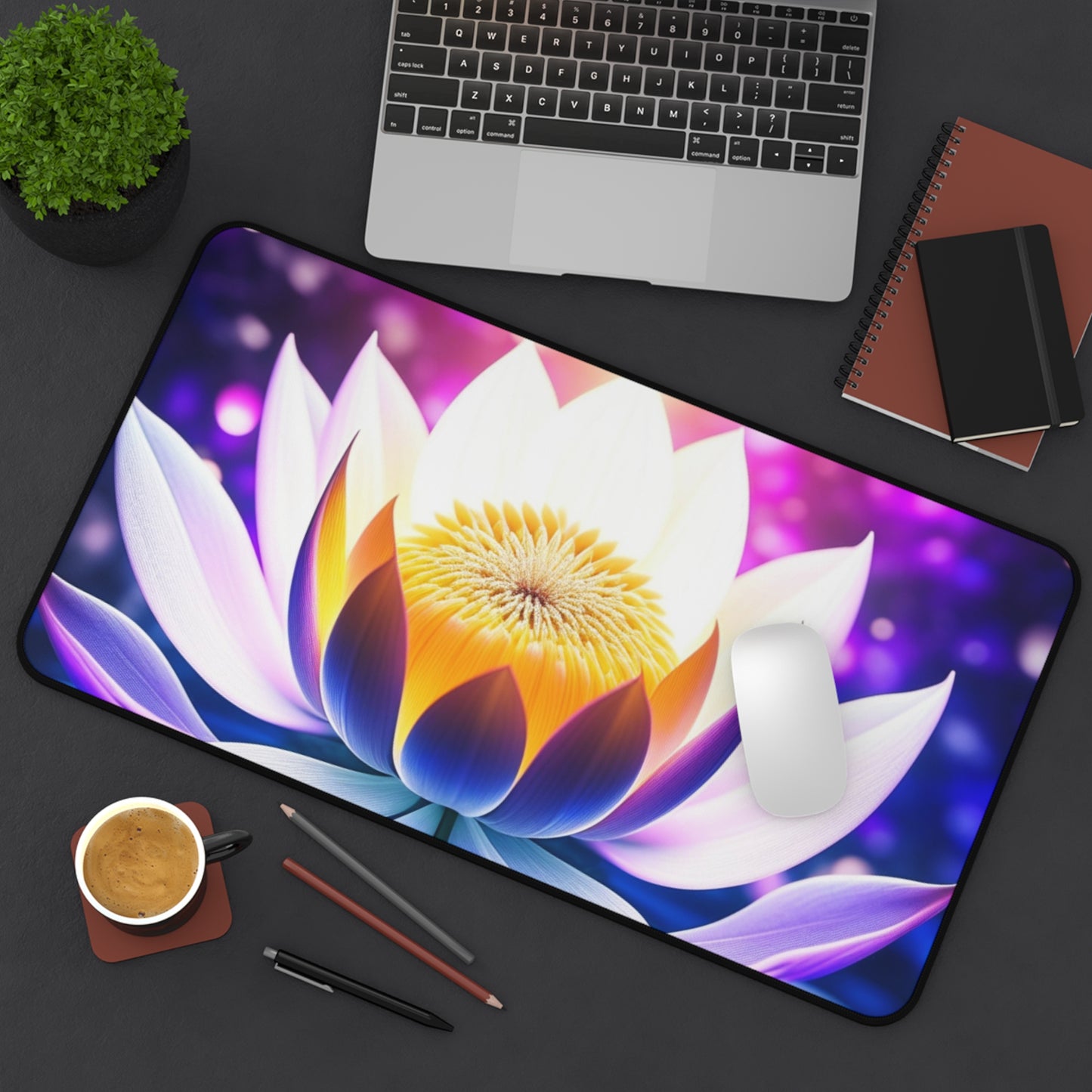 Lotus flower Desk Mat