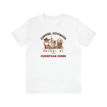 Coffee, cowboys and christmas cheer, western Christmas shirt