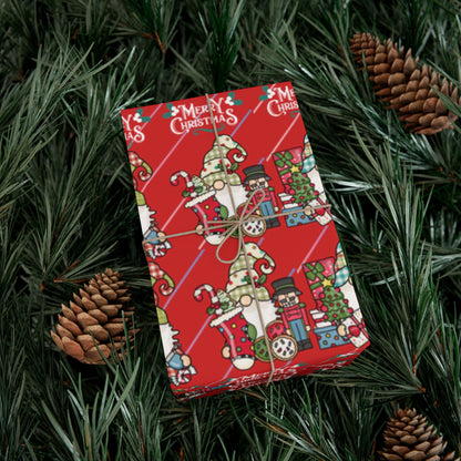 Gnomes Gift Wrap Papers, Christmas Gnomes gift wrap