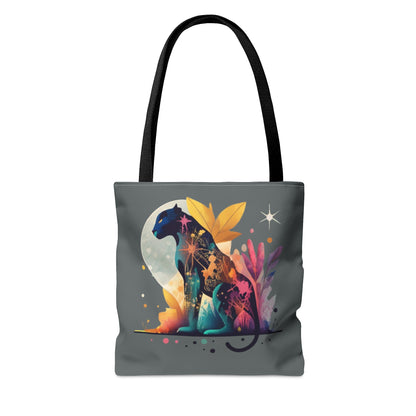 black panther Tote Bag, colorful panther tote bag